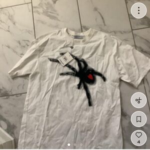 Aelfric Eden White T-Shirt with Black and Red Spider Design